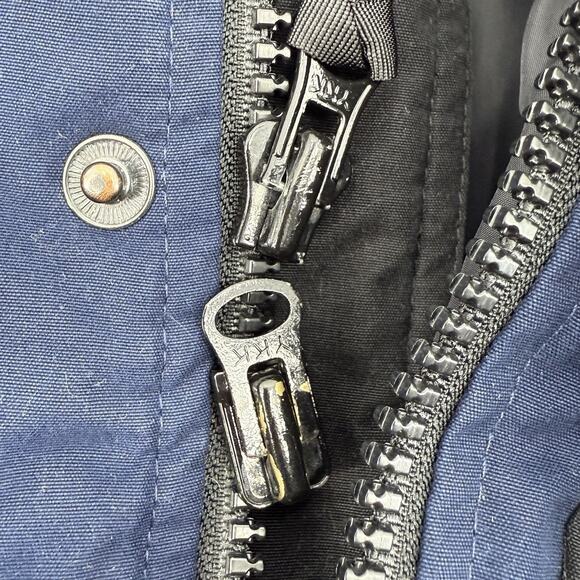 Vintage Eddie Bauer Navy Jacket Men’s XL Goose Down Coat Hooded Puffer Parka - Picture 14 of 16